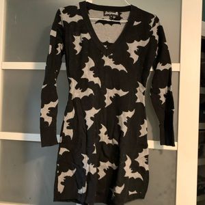 Sourpuss - Bat Sweater Dress (black & Grey) - Small/Medium